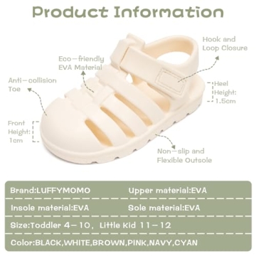 Luffymomo Toddler Closed-Toe Summer Sandals for Kids