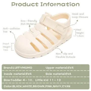 Luffymomo Toddler Closed-Toe Summer Sandals for Kids