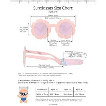 Cool COCOSAND Flower Polarized Sunglasses for Kids