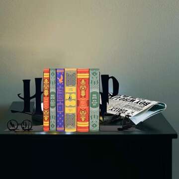 CYZJPRVN Decorative Bookends for Bookshelf, Unique Gifts for Family Friends Kids, Black Magic Book Stopper, Study Room Home Office Decor, 20240321