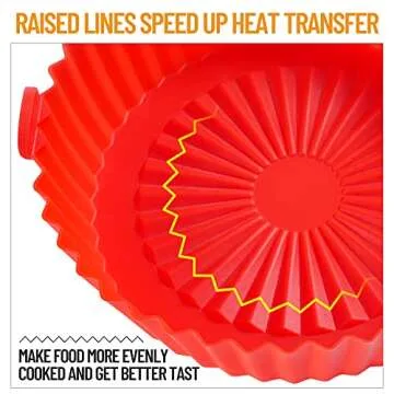 Air Fryer Silicone Pot - Air Fryer Oven Accessories - Replacement for Flammable Parchment Liner Paper - No Need to Clean the Air Fryer(Top: 7.8 inches - Bottom: 6.3 inches)(For 3 to 5 QT)