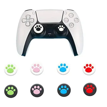 Cute Pink Cat Paw Thumb Grips for PS5 Xbox Controllers