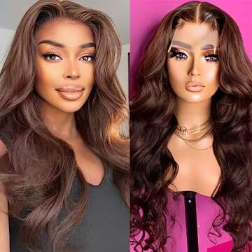 UNICE Chocolate Brown Body Wave Lace Wigs Human Hair Wig Glueless Wig Human Hair Pre Plucked with Baby Hair 14 inch