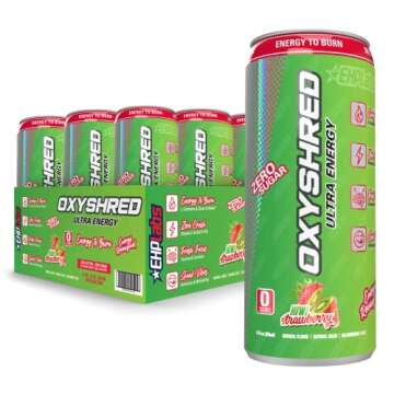 EHP Labs OxyShred Ultra Energy Twin Pack - Performance Carbonated Energy Drink with Zero Fat, Zero S...