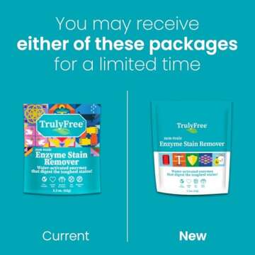 Truly Free Enzyme Laundry Stain Remover - Natural Laundry Detergent Booster for Blood, Grass, Pet Ur...