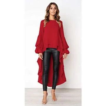 PRETTYGARDEN Lantern Blouse - Stylish Casual Top for Women