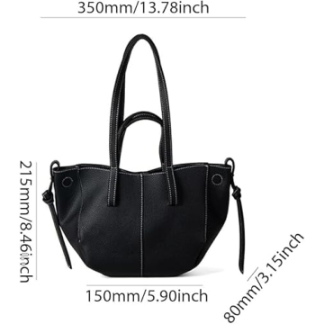 JOLILUNA Faux Leather Shoulder Bag Women Trendy Tote