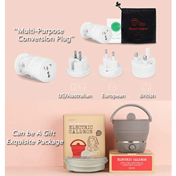 Drizzle Foldable Electric Cooker for Travel - 100V-240V Hot Pot