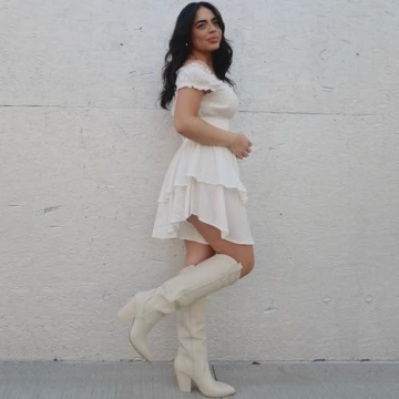 VOMIRA Stylish Knee High Cowboy Boots for Women