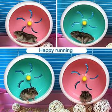 lazYYzal Hamster Silent Wheel, Super-Silent Small Animal Exercise Wheel Accessories, Quiet Hamster R...