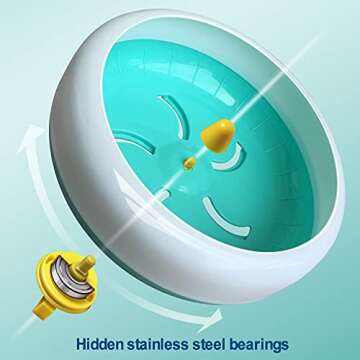 lazYYzal Hamster Silent Wheel, Super-Silent Small Animal Exercise Wheel Accessories, Quiet Hamster Running Wheels with Adjustable Stand for Hamsters,Gerbils,Mice, Small Pet 7in (Blue A)