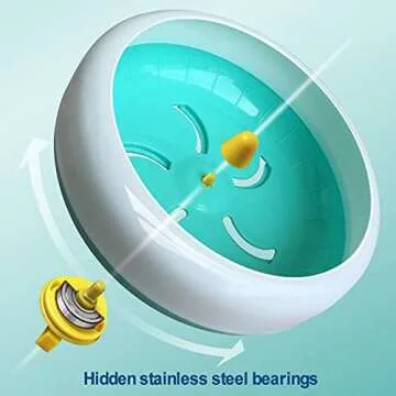 lazYYzal Hamster Silent Wheel, Super-Silent Small Animal Exercise Wheel Accessories, Quiet Hamster Running Wheels with Adjustable Stand for Hamsters,Gerbils,Mice, Small Pet 7in (Blue A)