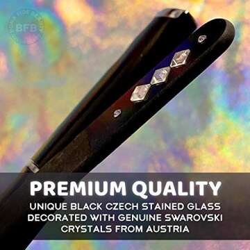 Crystal Nail File with Case, Bona Fide Beauty Premium Swarovski Crystal Czech Glass Nail File, Gentle Manicure Nail Care, File in Any Direction, Enjoy a Smooth Finish