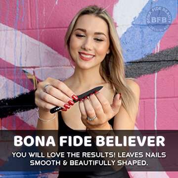 Crystal Nail File with Case, Bona Fide Beauty Premium Swarovski Crystal Czech Glass Nail File, Gentle Manicure Nail Care, File in Any Direction, Enjoy a Smooth Finish