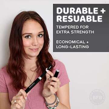 Crystal Nail File with Case, Bona Fide Beauty Premium Swarovski Crystal Czech Glass Nail File, Gentle Manicure Nail Care, File in Any Direction, Enjoy a Smooth Finish