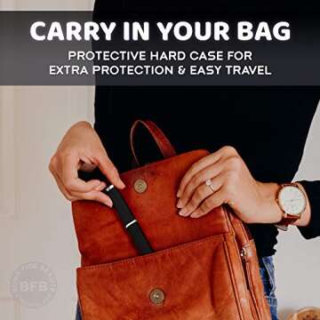 Crystal Nail File with Case, Bona Fide Beauty Premium Swarovski Crystal Czech Glass Nail File, Gentle Manicure Nail Care, File in Any Direction, Enjoy a Smooth Finish