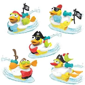 Yookidoo Jet Duck Pirate Bath Toy with Powered Water Cannon Shooter - Sensory Development & Bath Tim...