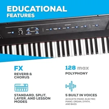 Alesis Recital 88-Key Digital Piano for Beginners