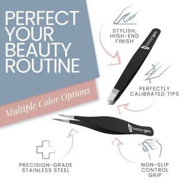 Tweezer Guru Ingrown Hair Tweezers - Pointed Precision Tweezers for Eyebrows & Ingrown Hair Removal ...