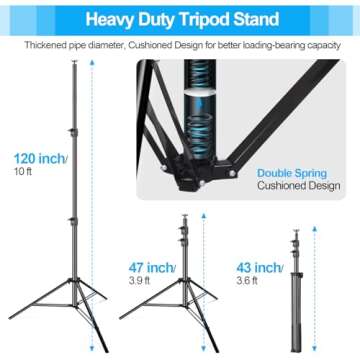 EMART Heavy Duty Backdrop Stand 10 x 12ft Photo Video Studio Adjustable Photography Background Support System Kit with Carry Bag