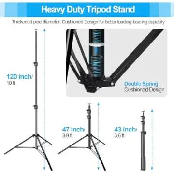 EMART Heavy Duty Backdrop Stand 10 x 12ft Photo Video Studio Adjustable Photography Background Support System Kit with Carry Bag