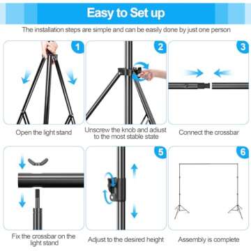 EMART Heavy Duty Backdrop Stand 10 x 12ft Photo Video Studio Adjustable Photography Background Support System Kit with Carry Bag