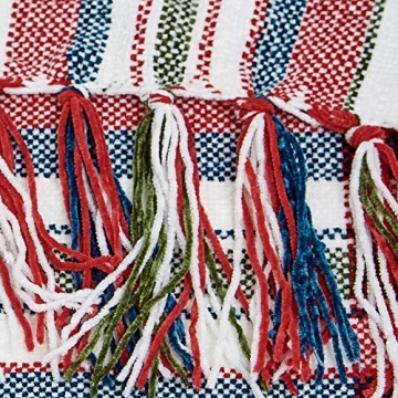 Amazon Basics Plaid Throw Blanket - 50 x 60 Inch, Red Cream