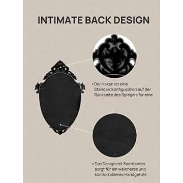 OMIRO Decorative Wall Mirror of Antique Bronze Shield Shape, 16" L x 11" W