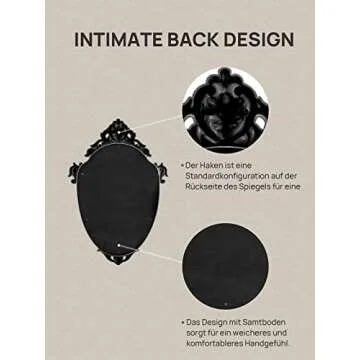 OMIRO Decorative Wall Mirror of Antique Bronze Shield Shape, 16" L x 11" W