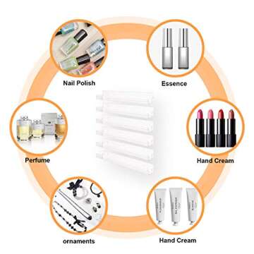 BTremary Acrylic Nail Polish Wall Mounted Holder Paint Organizer Storage Rack Clear 6 Pack Hanging N...