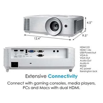 Optoma HD39HDR High Brightness HDR Home Theater Projector | 120Hz Refresh Rate | 4000 lumens | Fast 8.4ms Response time with 120Hz | Easy Setup with 1.3X Zoom | 4K Input | Quiet Operation 26dB