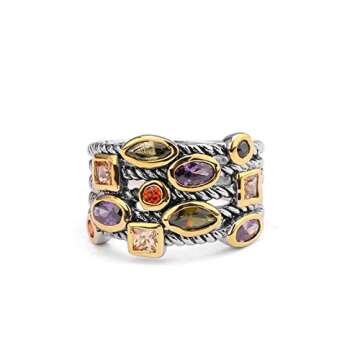 UNY JEWEL Ring Multi CZ Twisted Cable Wire - Vintage Love Jewelry for Women (7)
