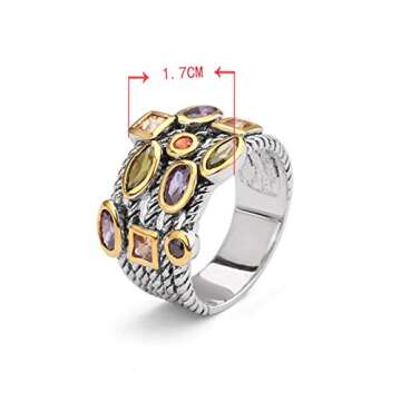 UNY Jewel Twisted Cable Wire Ring - Stylish Two Tone Design