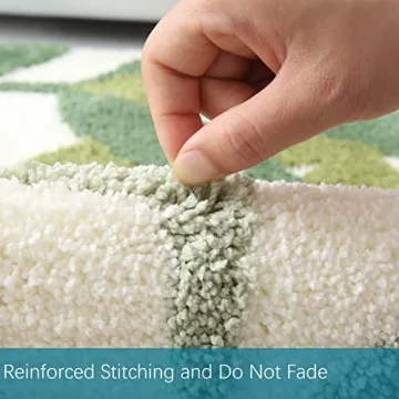 ZebraSmile Bathroom Rugs - 31.5 X 19.5IN Bath Mat Green Leaves Microfiber Strong Water Absorbent Non Slip Back Cute Rug for Bathroom