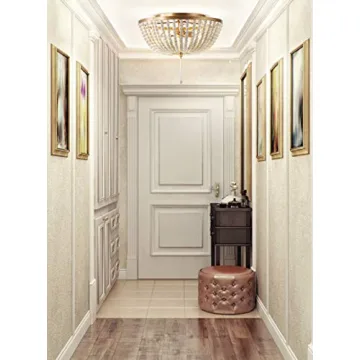 Stylish JONATHAN Y Wood Beaded LED Flush Mount
