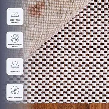 Slip-Stop Super Grip Natural, 9 x 12 ft, Cushioned Non-Slip Rug Pad for Area Rugs and Runner Rugs, Rug Pad for Hardwood Floors