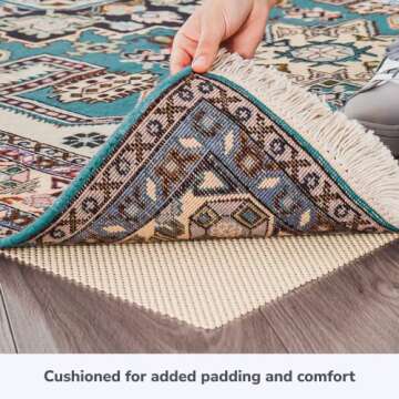 Slip-Stop Super Grip Natural, 9 x 12 ft, Cushioned Non-Slip Rug Pad for Area Rugs and Runner Rugs, Rug Pad for Hardwood Floors