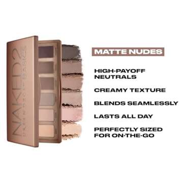 URBAN DECAY Neutral Matte Eyeshadow Bundle - Naked 2 Basics Eyeshadow Palette (Taupe & Brown Mattes) + Waterproof Eyeshadow Primer Potion Original - Crease-free Eyeshadow Look