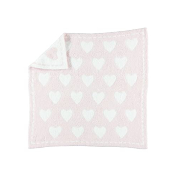 Barefoot Dreams CozyChic Dream Receiving Blanket - Pink/White Hearts