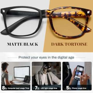 livho High Tech Blue Light Glasses - Advanced 99% Blue Light Blocking Computer Glasses - Anti Eyestr...