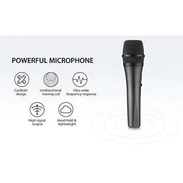 Dynamic Karaoke Microphone with Long Wire 16.4 Ft XLR Cable, Metal Handheld Mic Compatible with Karaoke Machine Speaker Amp Mixer for Karaoke Singing, Speech, Wedding, Stage and Outdoor