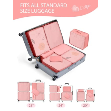 8 Pcs Travel Packing Cubes Set for Organized Suitcases