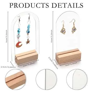 Yulejo Acrylic Earring Display Stand Jewelry Retail Holder Arch Acrylic Earring Holder Solid Hollow ...