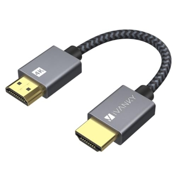 IVANKY Short HDMI Cable 1 Foot - Premium 4K 60Hz, High Speed and Durable Braided HDMI Cable