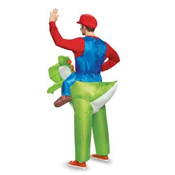 Disguise Men's Mario Riding Yoshi Adult Costume, Multi, One Size