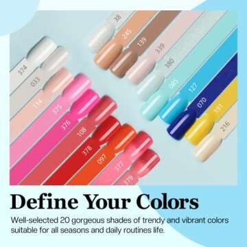 modelones Nail Polish Set 6 Colors Blue Red Pink Glitter Quick Dry Mini Nail Lacquer Kit,Pink DIY Home Nail Art Salon Manicure Gift for Women Girls