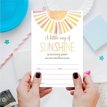 luixd Sunshine Baby Shower Invitations with Envelopes