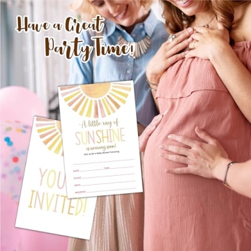luixd Sunshine Baby Shower Invitations with Envelopes