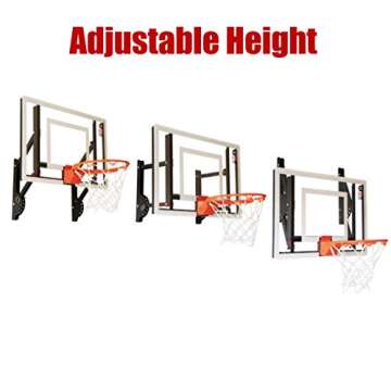 RAMGOAL Wall Mounted Indoor Adjustable Mini Basketball Hoop with Ball | 24" Shatter Resistant Backboard with Professional Grade Breakaway Rim and Steel Reinforced Wall Mount Built for Slam Dunks