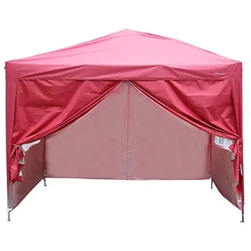 10x10 Pop Up Canopy Tent with Removable Walls Red